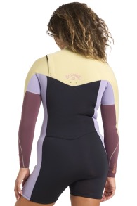 Billabong-Synergy 2/2 LS Frontzip Shorty Combinaison Femme