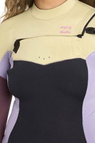 Billabong-Synergy 2/2 LS Frontzip Shorty Combinaison Femme