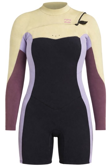 【チョコレート】BILLABONG SYNERGY 2/3レディースM Synergy 2/2 Frontzip Longarm Shorty Women Wetsuit from Billabong